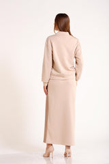 Deri Garnili Etek-Mont Takım