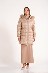 Yakası Kürklü Kapitone Mont