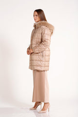 Yakası Kürklü Kapitone Mont