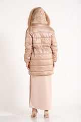 Yakası Kürklü Kapitone Mont