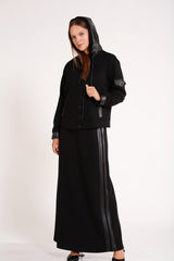 Юбка с кожаной отделкой сбоку