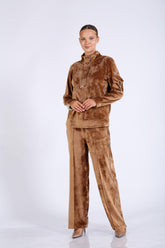 Ekose Garnili Kadife Swetshirt