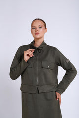 Cep Ve Fermuar Detaylı Elbise