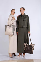 Сумка с узором и стеганой деталью