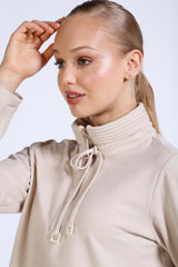 Yakası Fitil Detaylı Sweatshirt