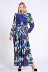 Trench Garnili Desenli Elbise