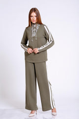 Брюки с бархатной отделкой по бокам