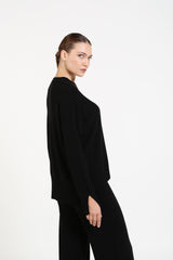 Önü Taş Süslemeli Triko Kazak-Pantolon Takım