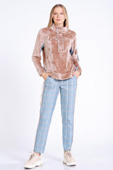 Yanı Detaylı Ekose Pantolon