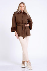 Kürk Detaylı Şişme Mont