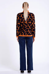 Jakar Örgülü Taş Süslemeli Triko Kazak