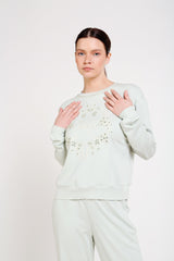 Nakış Ve Swarovski Taş Süslemeli Sweatshirt