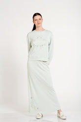 Nakış Ve Taş Süslemeli Uzun Etek