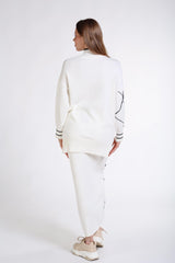 İnci Desenli Rahat Kalıp Kazak