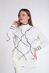 İnci Desenli Rahat Kalıp Kazak