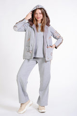 Nakış Detaylı İçi Elyaf Dolgulu Yelek