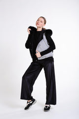 Beli Triko Ribanalı Rahat Kalıp Kadife Pantolon