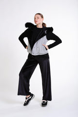 Beli Triko Ribanalı Rahat Kalıp Kadife Pantolon