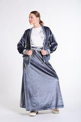 Beli Ribana Detaylı Kadife Etek