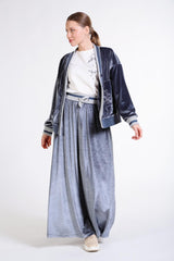 Cep Üstü Nakışlı Ve Ribana Detaylı Kadife Ceket