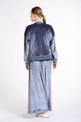 Cep Üstü Nakışlı Ve Ribana Detaylı Kadife Ceket