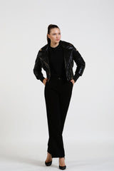 Брюки с ленточным кружевом на штанине