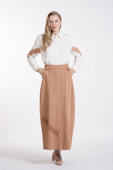 Şerit Dantel Süslemeli Gömlek