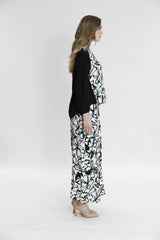 Блузка с узорчатыми рукавами спереди и простой спиной