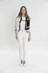 Короткое пальто с узором «гусиные лапки»