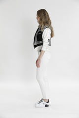 Cepleri Kazayağı Desenli Slimfit Pantolon