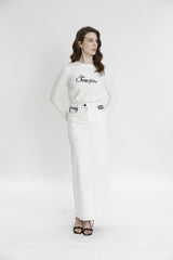 Длинная юбка с узором «гусиные лапки» и карманами