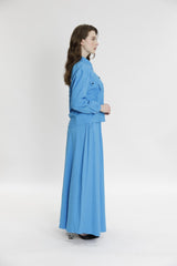 Sırtı Nakış Detaylı Gömlek-Etek Takım