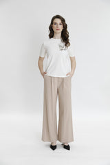 Nakış Ve Taş Detaylı Kısa Kollu Tişört