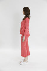 Püskül Detaylı Triko Kazak-Pantolon Takım