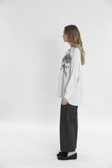 Брюки с вышивкой и пайетками