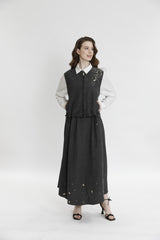 Детальный жилет с вышивкой и пайетками