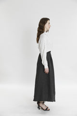 Alt Kısmı Pullu Nakış Detaylı Uzun Etek