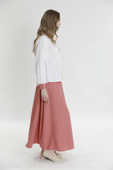 Kanaviçe Nakış Ve Taş Süsleme Detaylı Uzun Kollu Kısa Gömlek