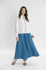 Biye Ve Süs Dikiş Detaylı Gömlek-Etek Takım