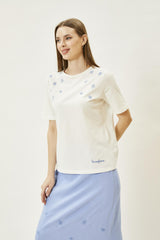 Nakış Detaylı Kısa Kollu Tişört