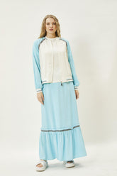 Şerit Detaylı Etek-Bomber Mont Takım