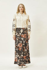 Çiçek Desenli Uzun Etek