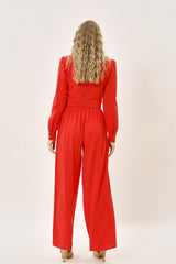 Aksesuar Detaylı Bluz-Pantolon Takım