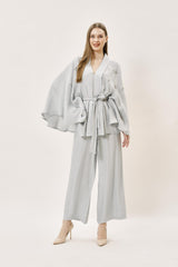 Taş İşleme Detaylı Pantolon-Panço Takım