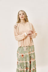 Детальное пальто с вышивкой и окантовкой