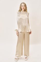 Брюки для вечернего платья из блестящей ткани