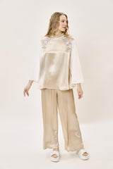 Брюки для вечернего платья из блестящей ткани