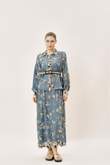 Kemer Detaylı Desenli Gömlek