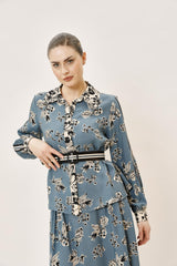 Kemer Detaylı Desenli Gömlek